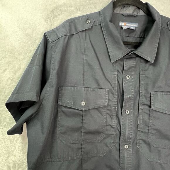 5.11 Tactical Series Mens 2XL Shirt blue Pockets Workwear Auto Shop Mechanic - Picture 4 of 13